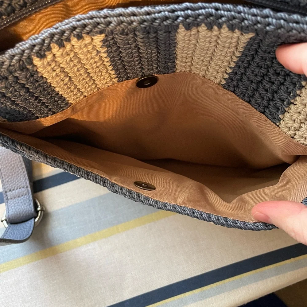The Sak Blue and Cream Knit Shoulder Bag - Picture 4 of 5